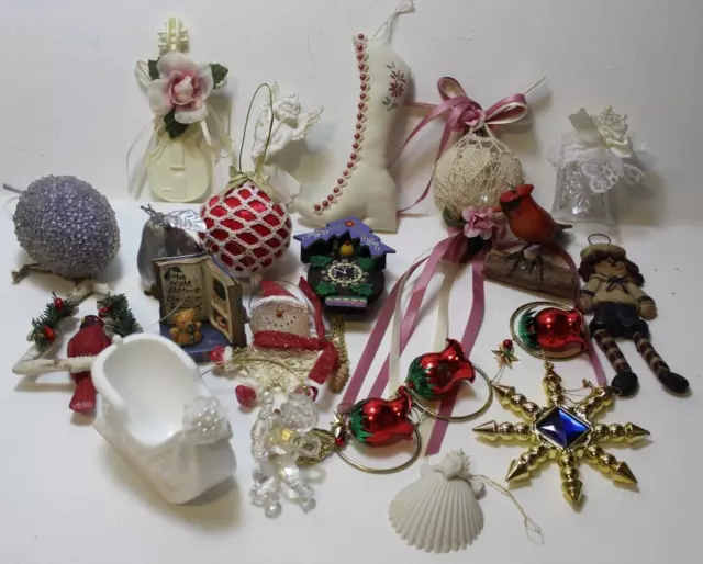 Large Lot Vintage Christmas ornaments Retro 50's 60's 70's