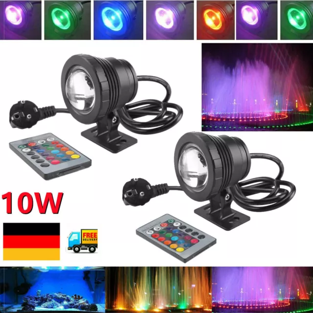 1STK RGB LED Unterwasser Strahler Aquarium Beleuchtung Teichlampe Brunnen Pool