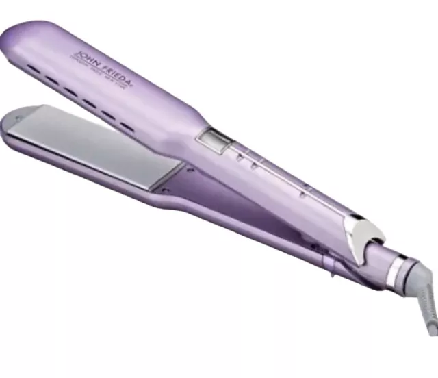 John Frieda Flat Iron Frizz Ease Ionic Technology Sleek Finish 1 1/2 Inch Purple