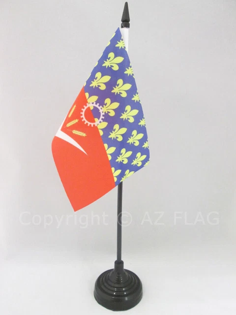 Drapeau Francais de Table avec Mât en Métal Petit Drapeaux France de Bureau Drapeaux de Bureau