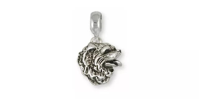 Chow Chow Charm Slide Jewelry Sterling Silver Handmade Dog Charm Slide C02-PNS