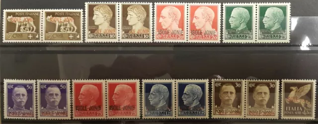 ISOLE JONIE GREECE ITALIAN OCCUPATION 1941 WWII IONIAN ISLANDS pair ERROR MNH**