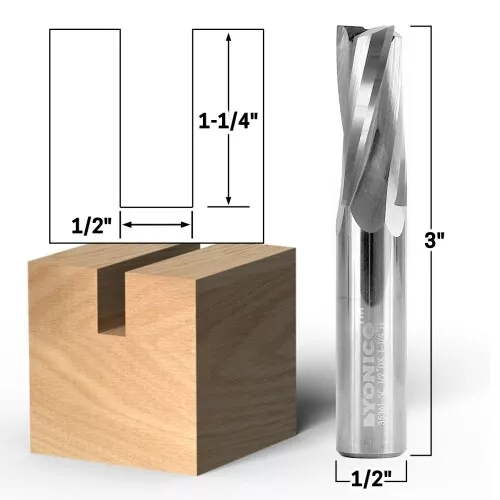 1/2" 3 Flute Upcut Spiral End Mill CNC Router Bit 1/2" Shank - Yonico 35361-SC