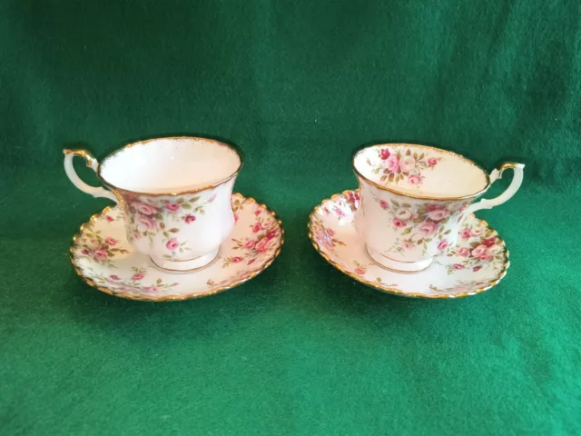 Royal Albert Bone China 'Cottage Garden' Tea Cups and Saucers (2) England