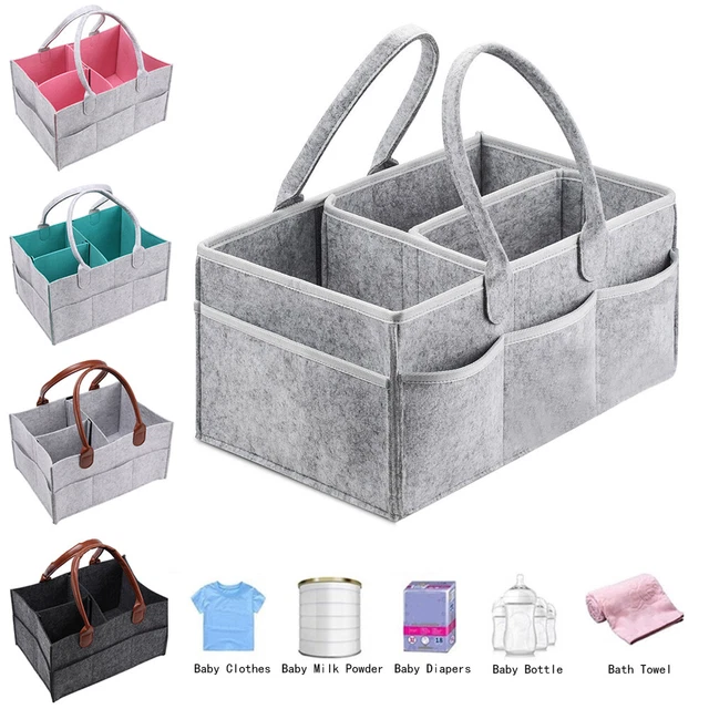 Grey Felt Baby Kids Wipe Storage Nappy Diaper Bag Organizer