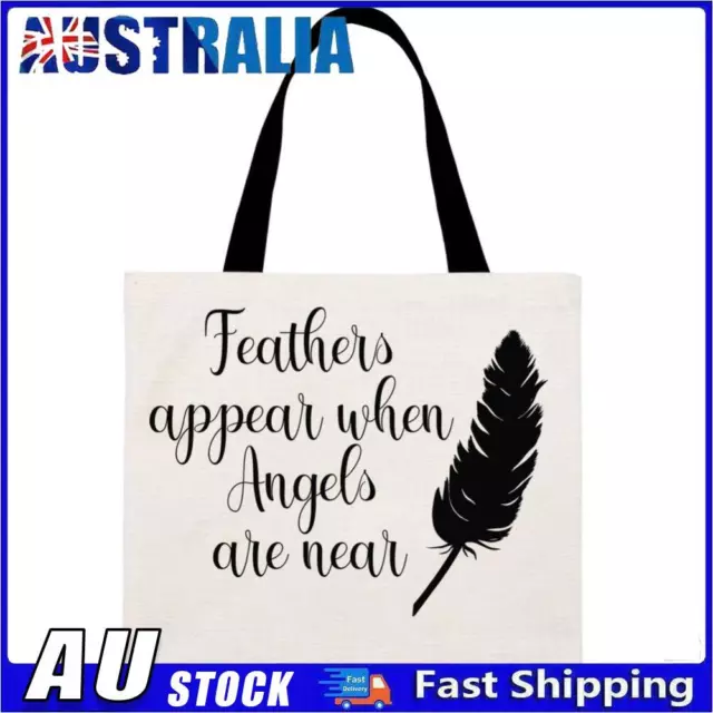 Feathers appear when Angels are near Printed Linen Bag *