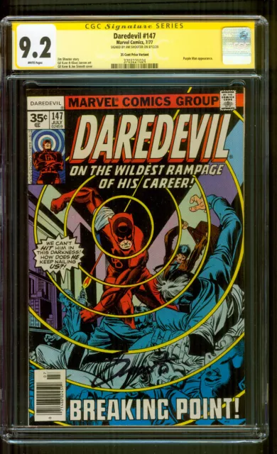 Daredevil 147 CGC SS 9.2 35 Cent Price Variant 1977 Jim Shooter vs Purple Man