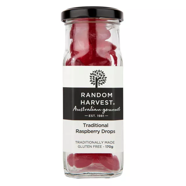 Random Harvest Traditional Raspberry Drops Sugar Candy 170g