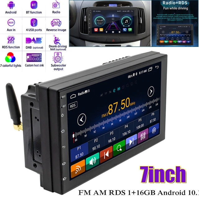 7"Double Din Car FM AM RDS Radio Stereo GPS Navi Wifi USB BT Android 10.1 1+16GB
