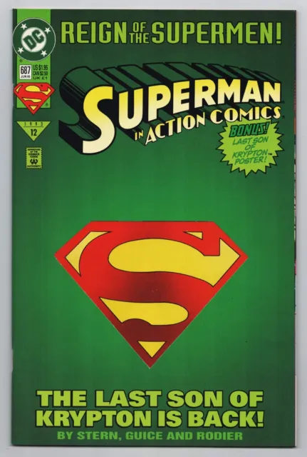 Action Comics #687 Die-Cut Cvr | Reign Of The Supermen (DC, 1993) VF/NM