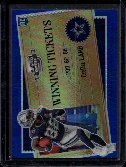 2020 Panini Contenders Optic CeeDee Lamb #WT25 Winning Tickets Blue /99 Cowboys