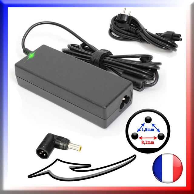 Chargeur Adaptable DELL Pour PC Portable Grand Bec 19.5V 4.62A - Noir