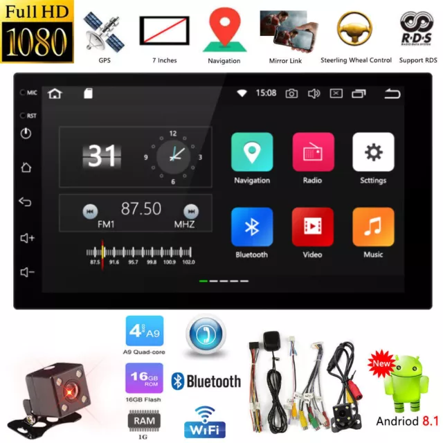 7"Double 2Din Car Stereo Radio Touch Screen FM MP5 Player Android 10.0 Bluetooth