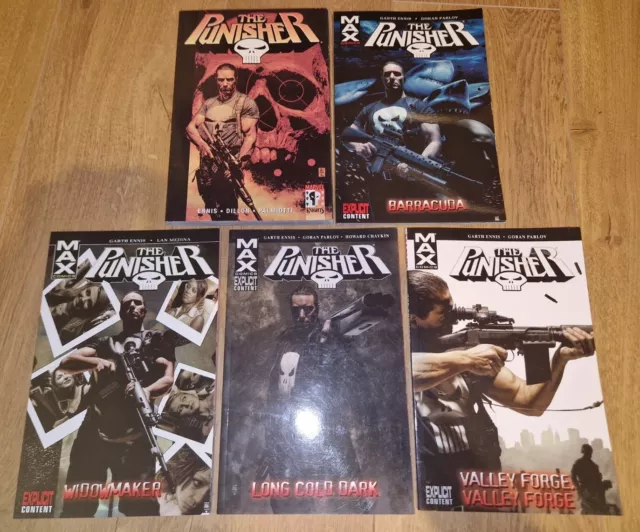 The Punisher Marvel Comics TPB X5 Job Lot Bundle MAX Ennis Vols. 6 8 9 10 Knight