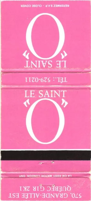 Quebec Canada Le Saint O Vintage Matchbook Cover