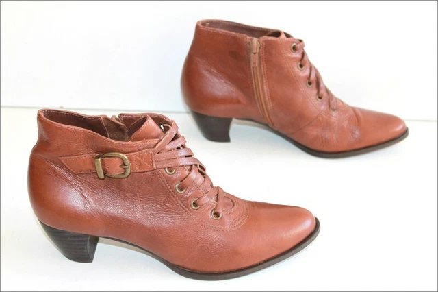 SAN MARINA  Bottines Boots Cuir Marron Doublées Cuir T 37 TBE