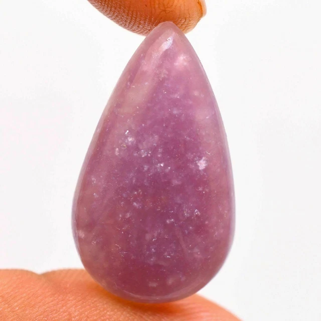 Lépidolite cabochon pierre fine 32x18x6mm lithothérapie chakra