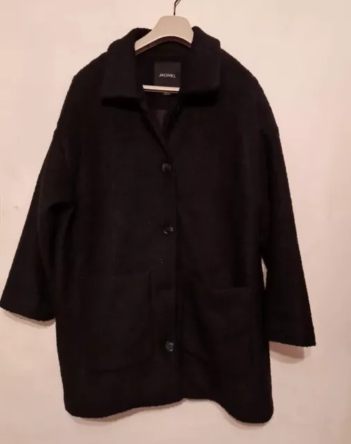 Monki Coat/Overcoat Black Lined  57% Polyester  43% Wool Size M