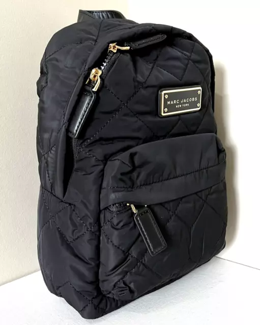 New Marc Jacobs Backpack Quilted Nylon Black 2