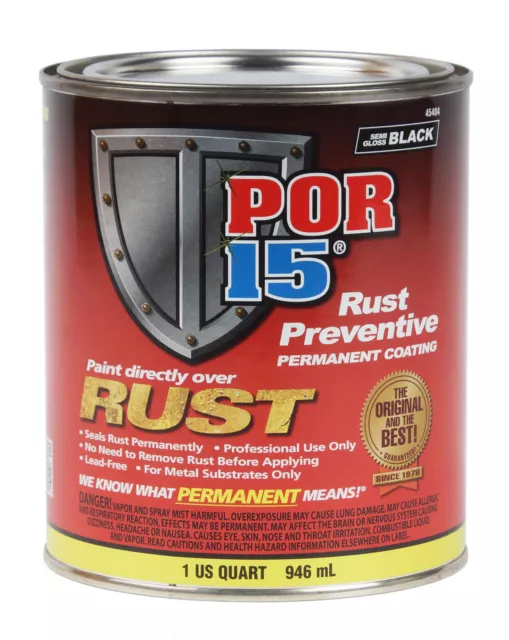 Por-15 45404 Rust Preventative Coating Semi Gloss Black 1 qt. Can Paint