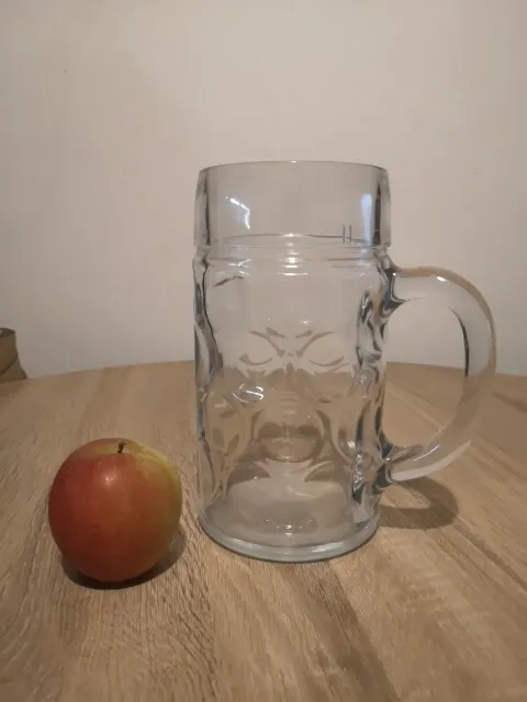 German Beer Stein Glass 1L Dimpled Mug Tankard Drink Pint Cider Bar Pub