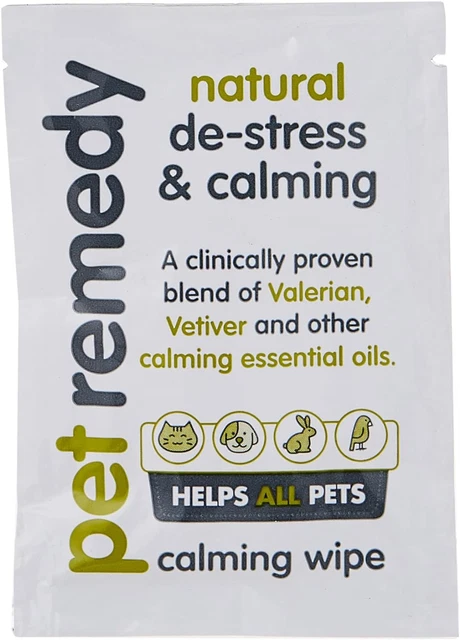 PET Remedy Calming Wipes De-Stress 12 Pack Anxiety With Essential Oils