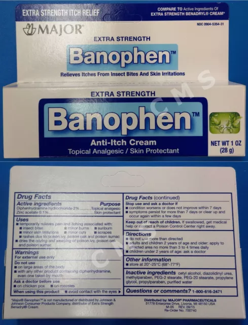 Crema analgésico tópico Benadryl 1 oz