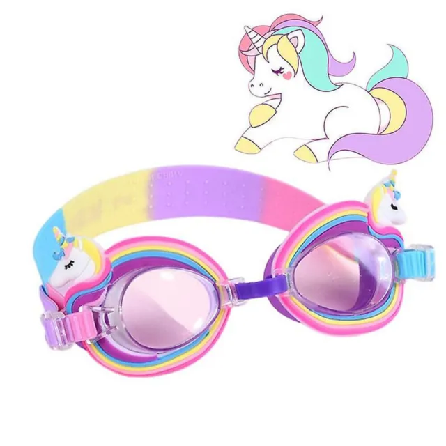 Kids Girls Anti Fog Goggles Cartoon Unicorn Glasses Swimming Clear Vision Glass