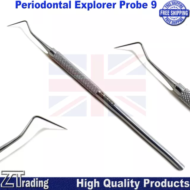 Periodontal Diagnostic Explorer Probe 9 Dentist Pick Probes Sharp Tip New Scaler