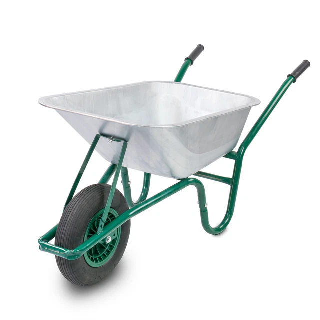 Kct 85L Heavy Duty Galvanised Metal Builders Home Garden Wheelbarrow Pneumatic