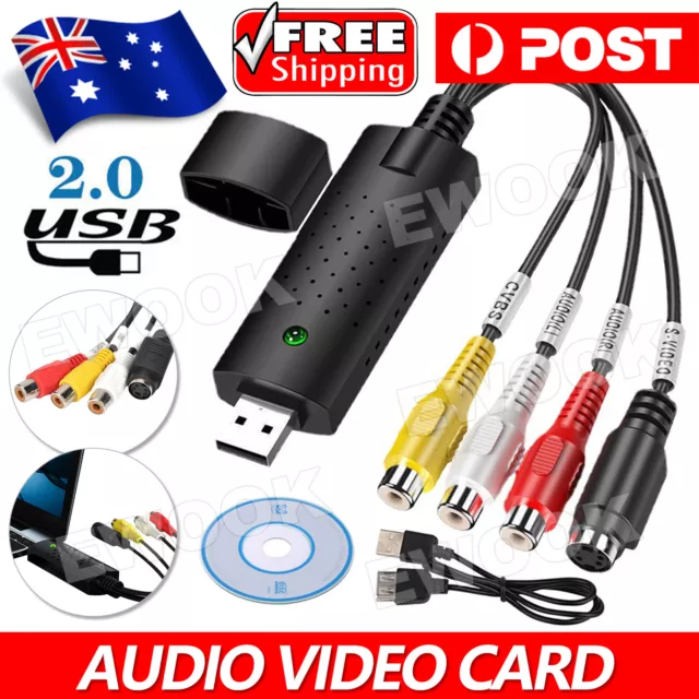 USB2.0 DVD VHS Record Capture Card Analog Video To Digital Audio Video Converter