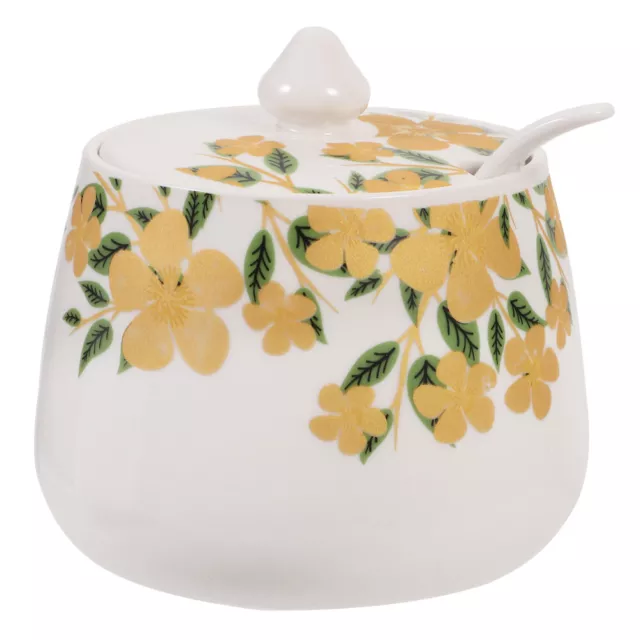 Ceramic Storage Canister Seasoning Jar Porcelain Condiment Container Tea