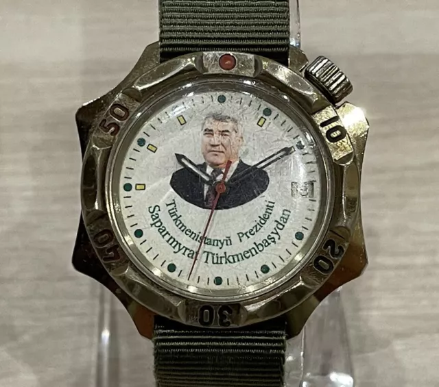 RARE!! Orologio russo vintage Boctok Vostok TURKMENISTAN con Fondello Originale