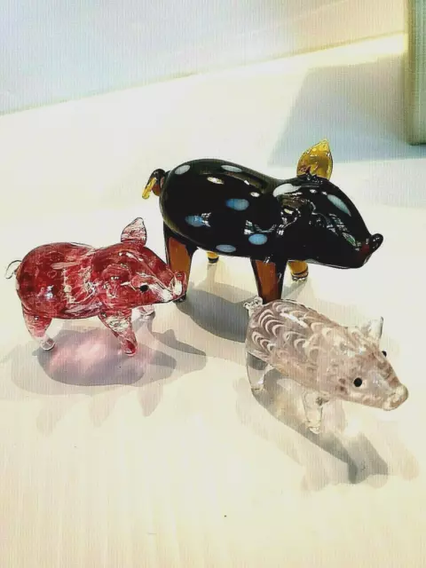 Lenox Pigs Art Glass PIGGY PLAYTIME Set of 3 NEW IN BOX!