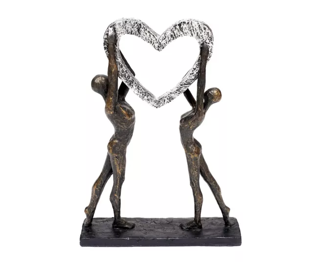 Figura Decorativa Corazón Escultura Herzfigur Amor Abstracto De Polystone Regalo