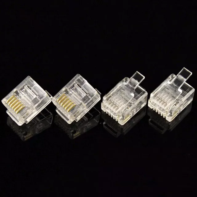 RJ12 Modular Plugs 6P6C for Solid 100 pcs Connectors NEW LWY