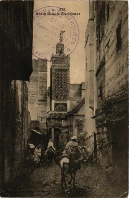 CPA AK FEZ - Rue et Mosquée Cherablienne MAROC (796336)