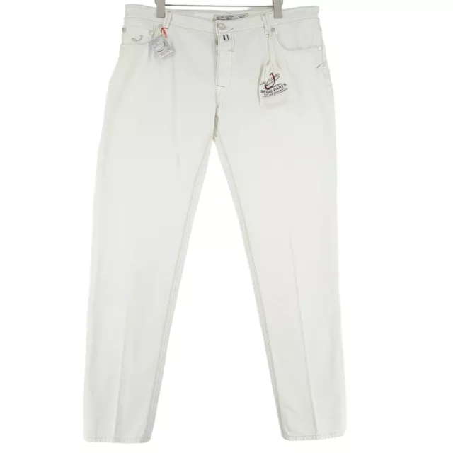 Jacob Cohen Hommes Pantalon Jeans Blanc Standard Droit J610 Amour Taille W44