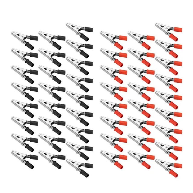 Clip di alligatore rosso e nero di livello professionale 50 pz clip elettriche