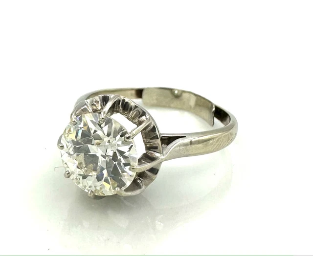 Bague Or Blanc 18k Solitaire Diamant 0,45 Carat - 3,05g - Occasion Cocktail