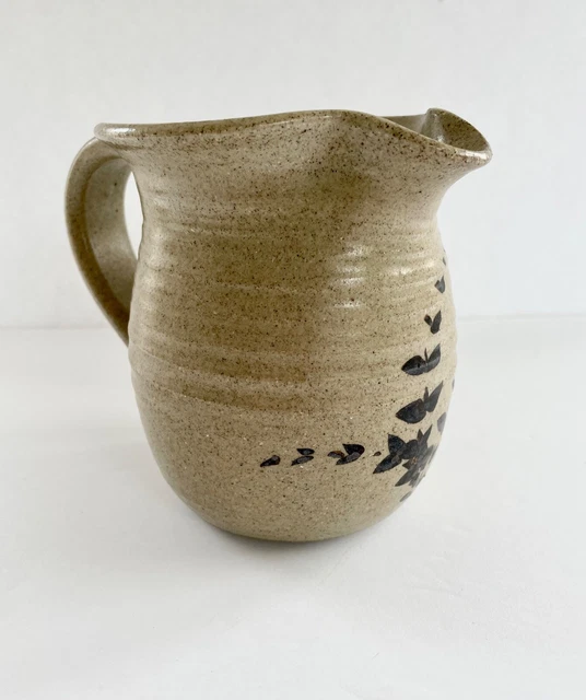 Studio Art Wheel Thrown Pottery Stoneware Small Pitcher Glazed Signed EUC