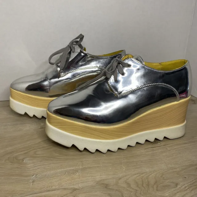 Via Pinky Collection Silver Platform Andie 51 Shoes Womens Size 8