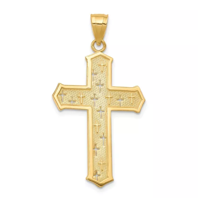 10k Yellow Gold Passion Cross Pendant for Women Men 1.52g