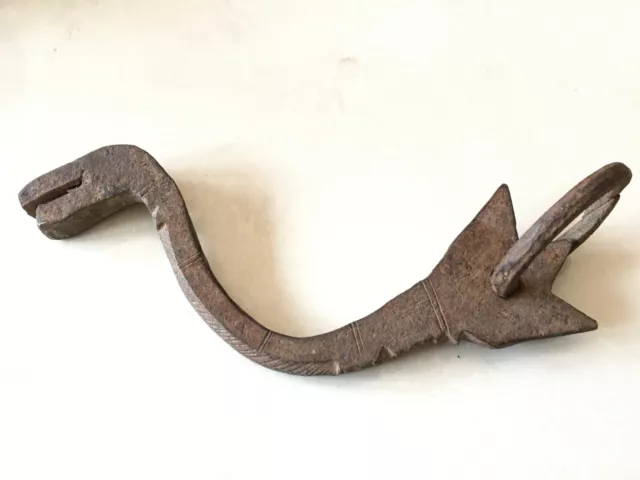 Old Vintage Rustic Iron Rare Camel Shape Wall Hook Hanger Multipurpose Tool