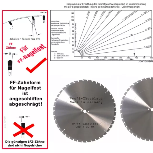 Hm Lame de Scie Circulaire 600 X 30 MM Ff Revêtement Fixé 42Z Bois Fabriqué En 2