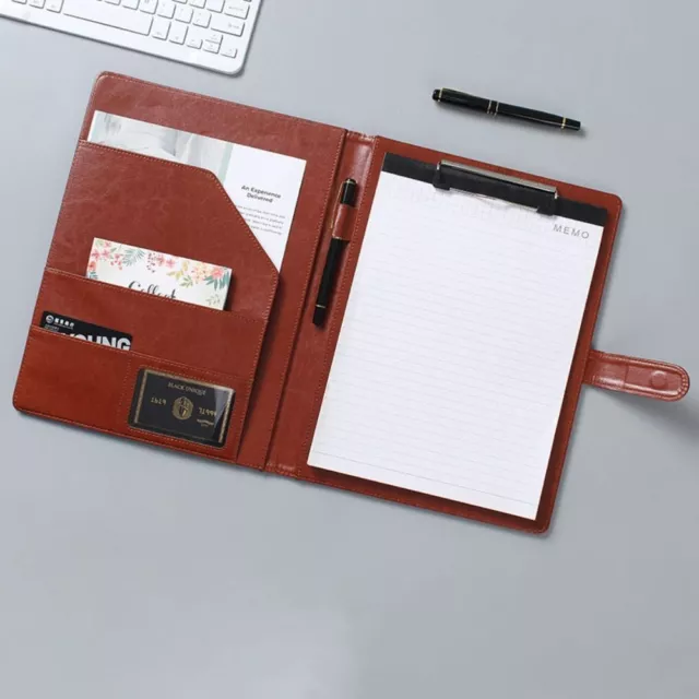Metal Clipboard Pad Business Document Folder PU Leather Contract File Folders