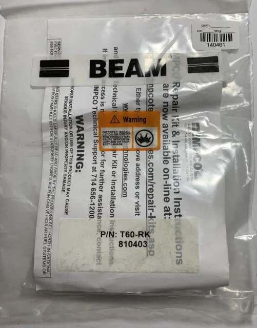 IMPCO Regulator Beam Repair Kit T60-RK MP3601 T60-RK New Sealed