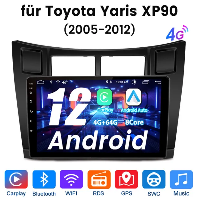 Autoradio Android Car WIFI GPS 4G per Toyota Yaris XP90 2005-2012 RDS DAB BT DSP