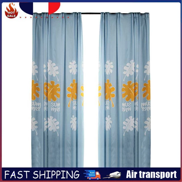 Star Pattern Brushed Fabric Curtain Blackout Window Drape Room Decor (A)