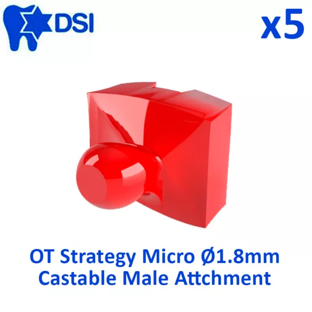 5x DSI Dental Implant OT Strategy Male Micro Attachment Abutment 1.8mm